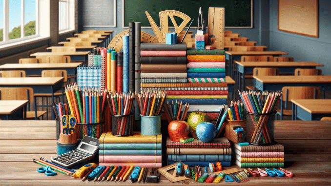 ritorno a scuola materiale scolastico e di cartoleria